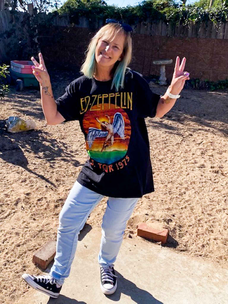 Led Zeppelin US Tour 1975 T-Shirt Official Merch Rock Roll Jane