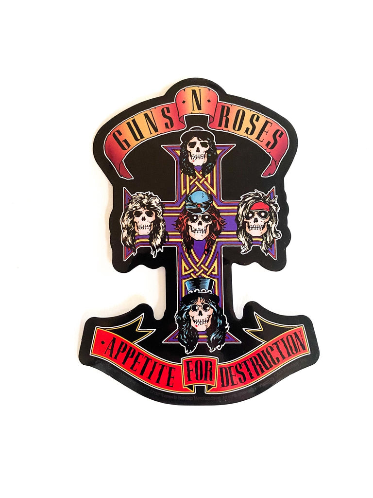 Officially licensed Guns N' Roses Appetite for Destruction sticker. Available at Rock & Roll Jane.