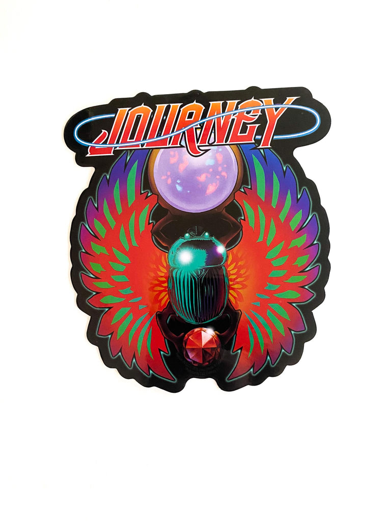 Colorful 'Journey' logo with a central figure on a white background. Available at Rock & Roll Jane.
