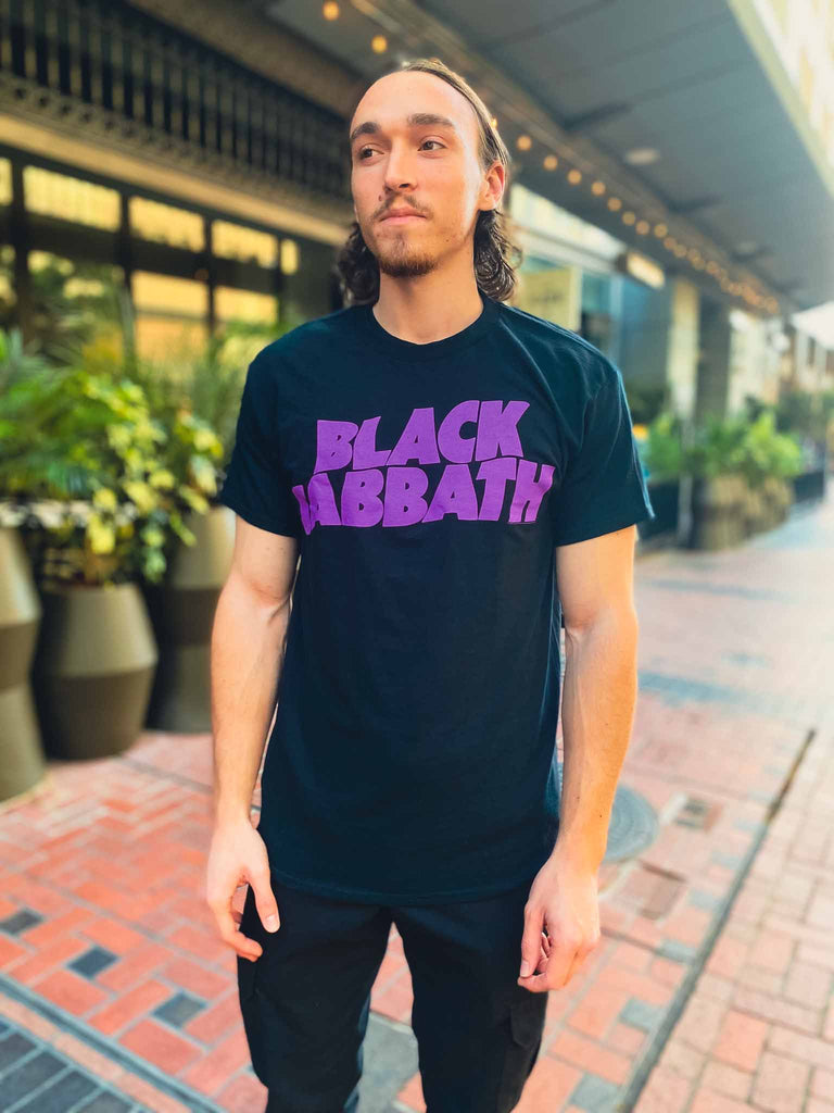 Black Sabbath officially licensed Purple Wavy logo band tee | Band t-shirts | Available at Rock & Roll Jane