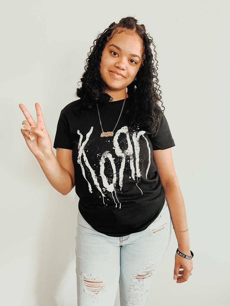 Korn "Still a Freak" Black Band T-shirt | 100% cotton | officially licensed merchandise | front and back graphic | Available at Rock & Roll Jane