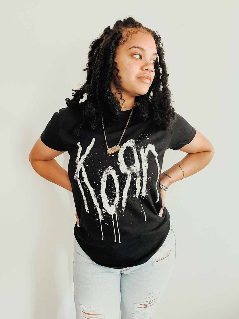 Korn "Still a Freak" Black Band T-shirt | 100% cotton | officially licensed merchandise | front and back graphic | Available at Rock & Roll Jane