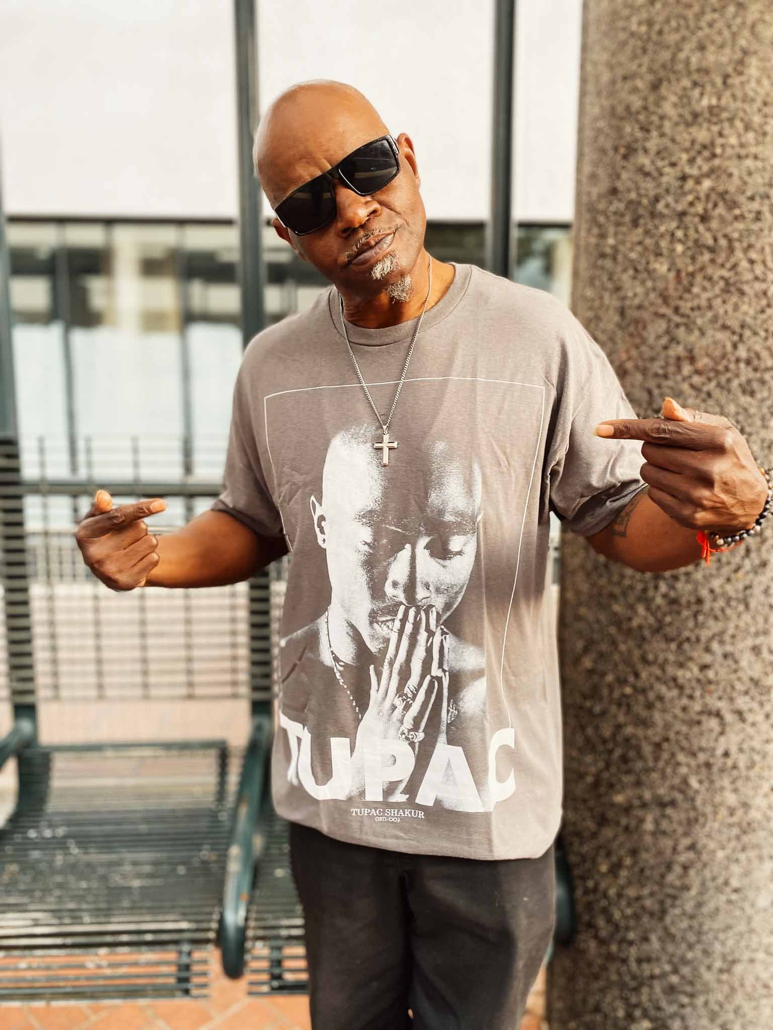 Tupac Praying Hands Merch Roll Jane T-Shirt | | & Official Rock