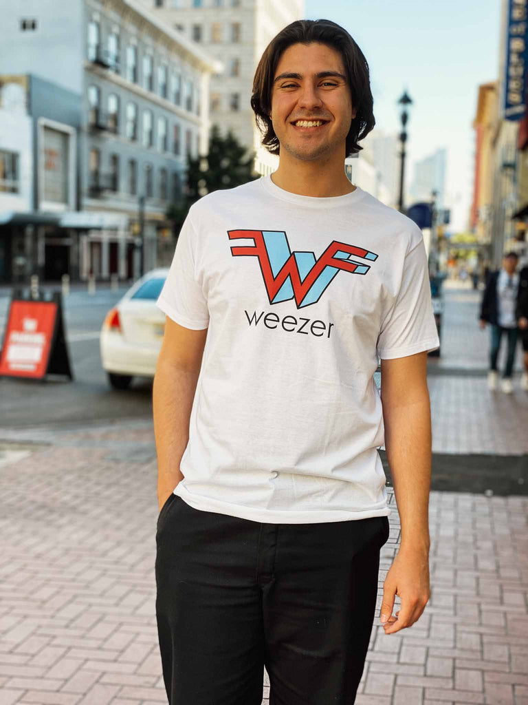 Weezer 3D White Unisex Adult t-shirt | officially licensed | Band tees available at Rock & Roll Jane