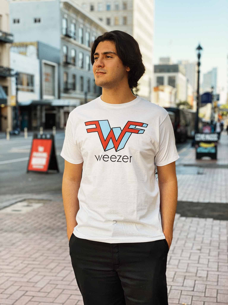 Weezer 3D White Unisex Adult t-shirt | officially licensed | Band tees available at Rock & Roll Jane