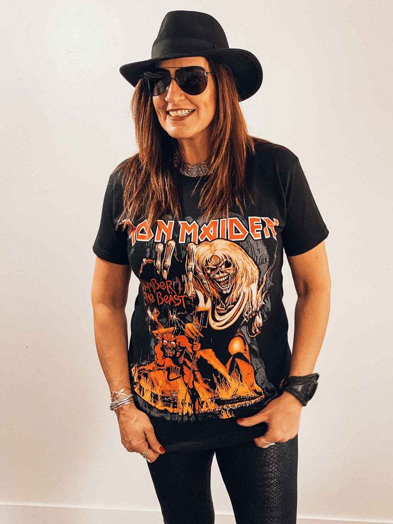 Iron Maiden Number of the Beast Adult T-shirt | Officially licensed band tee | Rock & Roll Jane