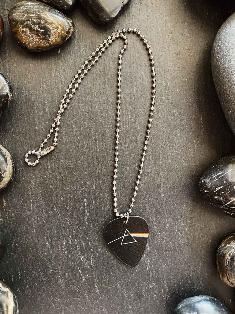 Pink Floyd Guitar Pick Necklace | Dark Side of the Moon | Band Merchandise | Jewelry | Rock & Roll Jane