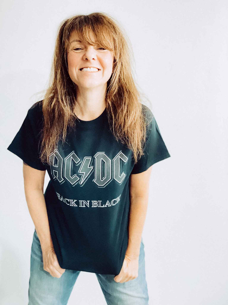AC/DC Back in Black short sleeve band tee | Officially licensed band tees and accessories | Rock & Roll Jane