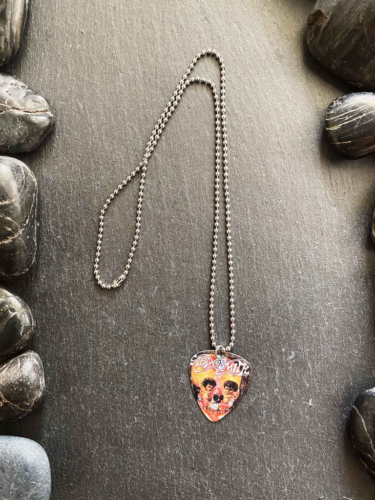 Aerosmith Guitar pick necklace | band merchandise | Rock & Roll Jane
