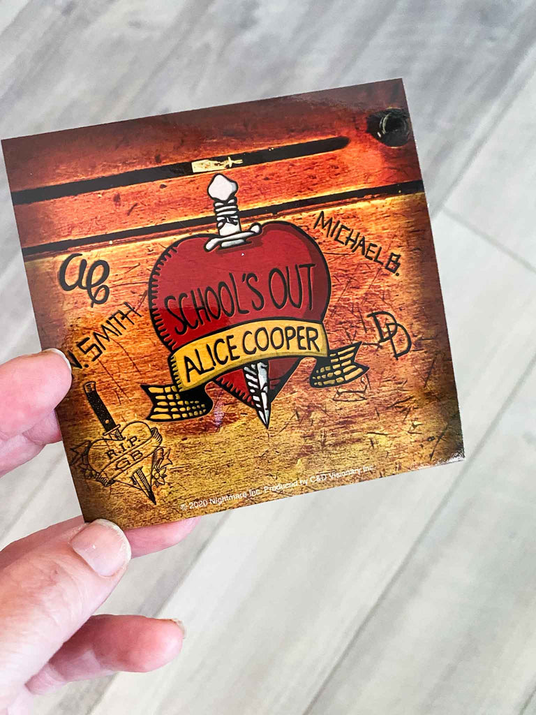 Alice Cooper School's Out 4"x4" sticker | Officially licensed merchandise | Rock & Roll Jane