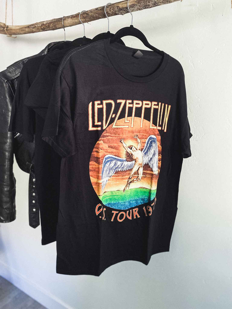 Led Zeppelin U.S. Tour 1975 concert t-shirt with Icarus | Officially licensed band tee | Classic Rock | Rock & Roll Jane
