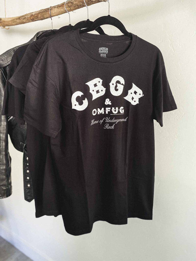 CBGB & OMFUG Graphic black short sleeve t-shirt | Rock & Roll Jane | Officially licensed band tees and more