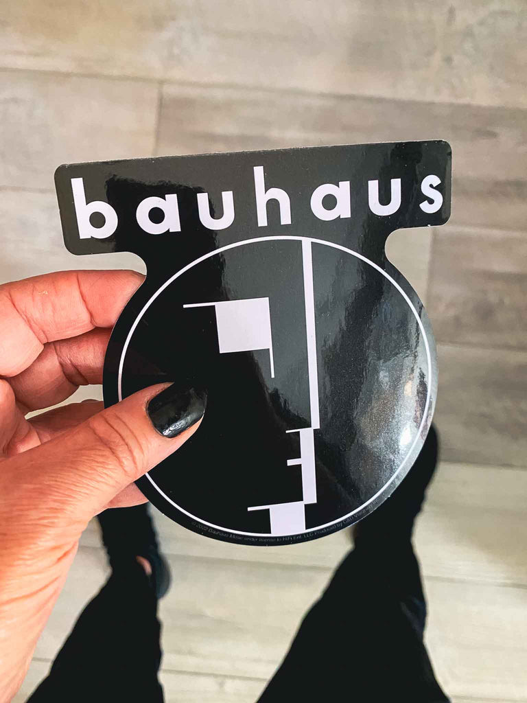 Bauhaus black and white glossy logo sticker | Officially Licensed band merchandise | Rock & Roll Jane