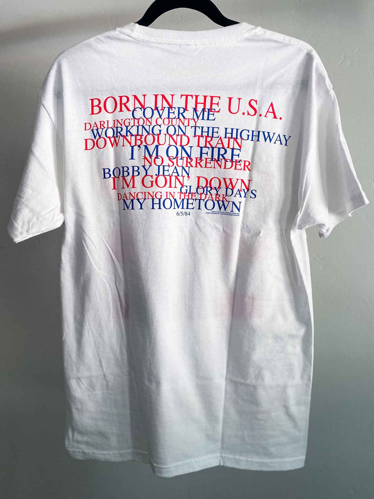 Bruce Springsteen Born in the USA white short sleeve band tee | Rock & Roll Jane | Officially licensed band tees and more