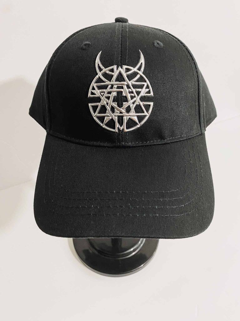 Disturbed Silver Icon and Logo Black Baseball hat | Officially licensed band merch | Rock & Roll Jane