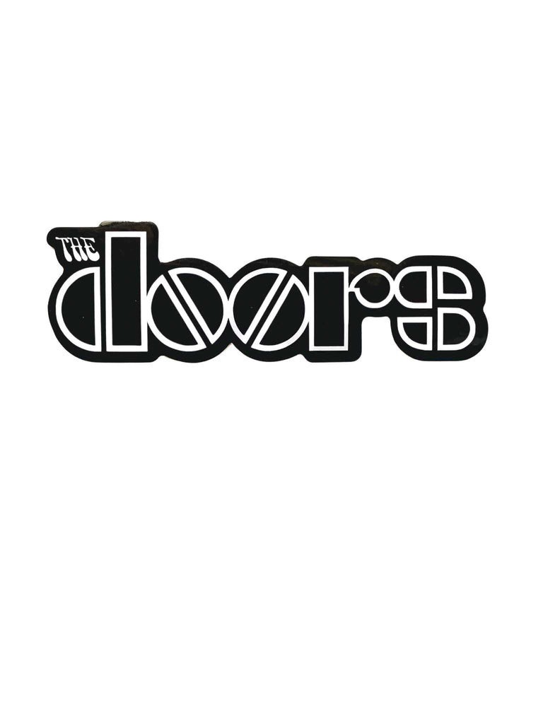 The Doors black and white glossy logo sticker | Officially licensed band merchandise | Rock & Roll Jane
