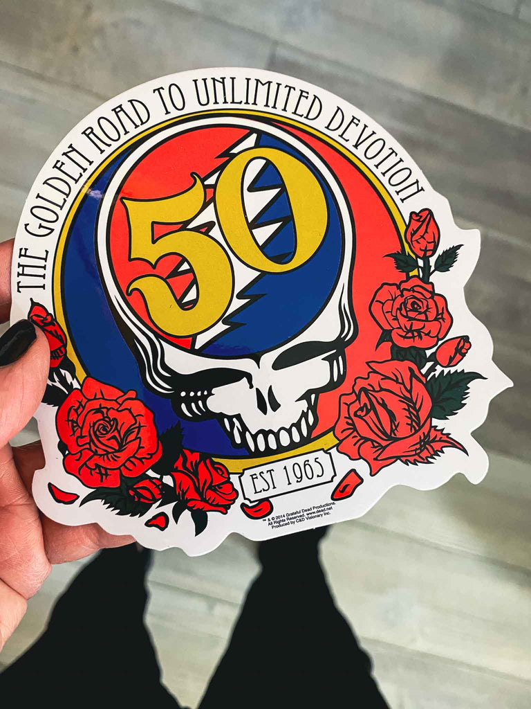 The Grateful Dead 50th Anniversary sticker | Officially licensed band merchandise | Rock & Roll Jane