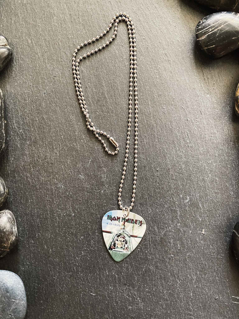Iron Maiden Guitar Pick Necklace | Band merchandise and Jewelry | Rock & Roll Jane
