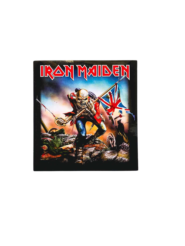 Iron Maiden The Trooper British Flag sticker | Officially licensed rock and roll merchandise | Rock & Roll Jane
