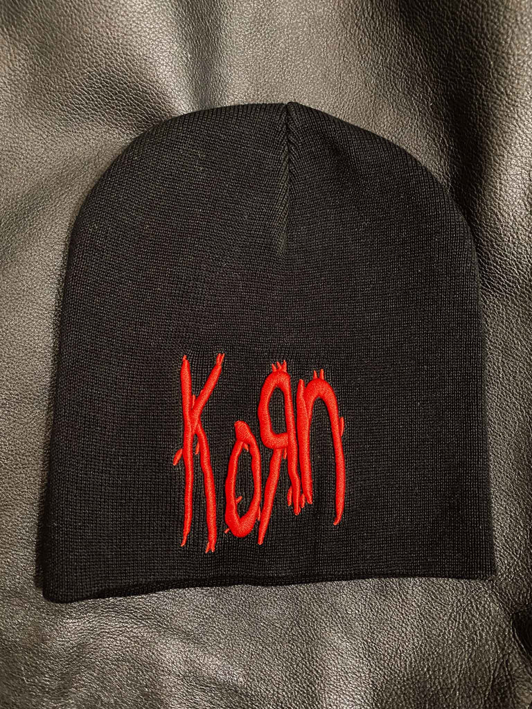 Korn Red logo beanie | hats and accessories | Available at rockandrolljane.com | Band tees and accessories