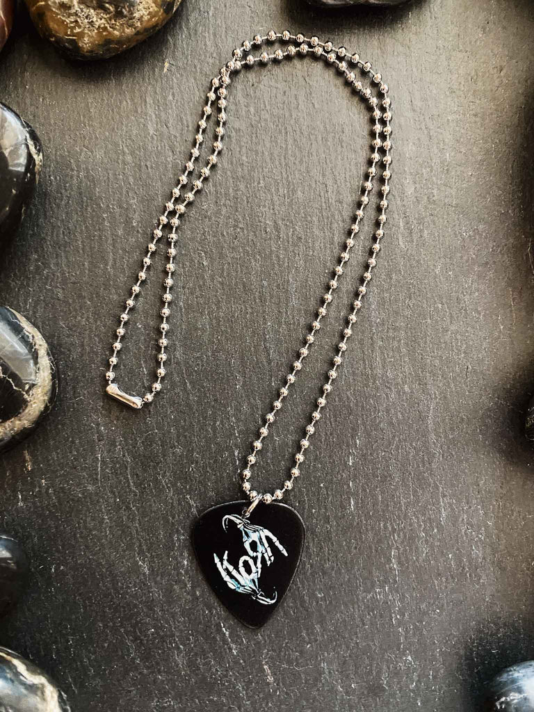 Korn Guitar Pick Necklace | band merch and jewelry | Rock & Roll Jane