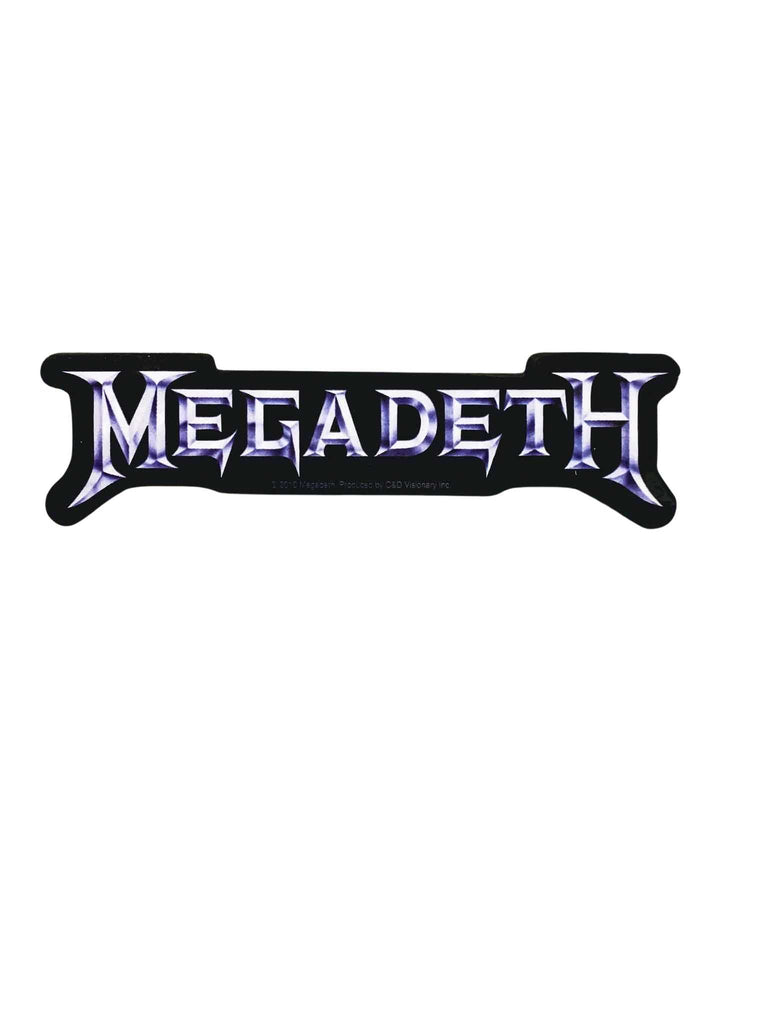 Megadeth Silver logo sticker | Officially licensed rock and roll merchandise | Rock & Roll Jane