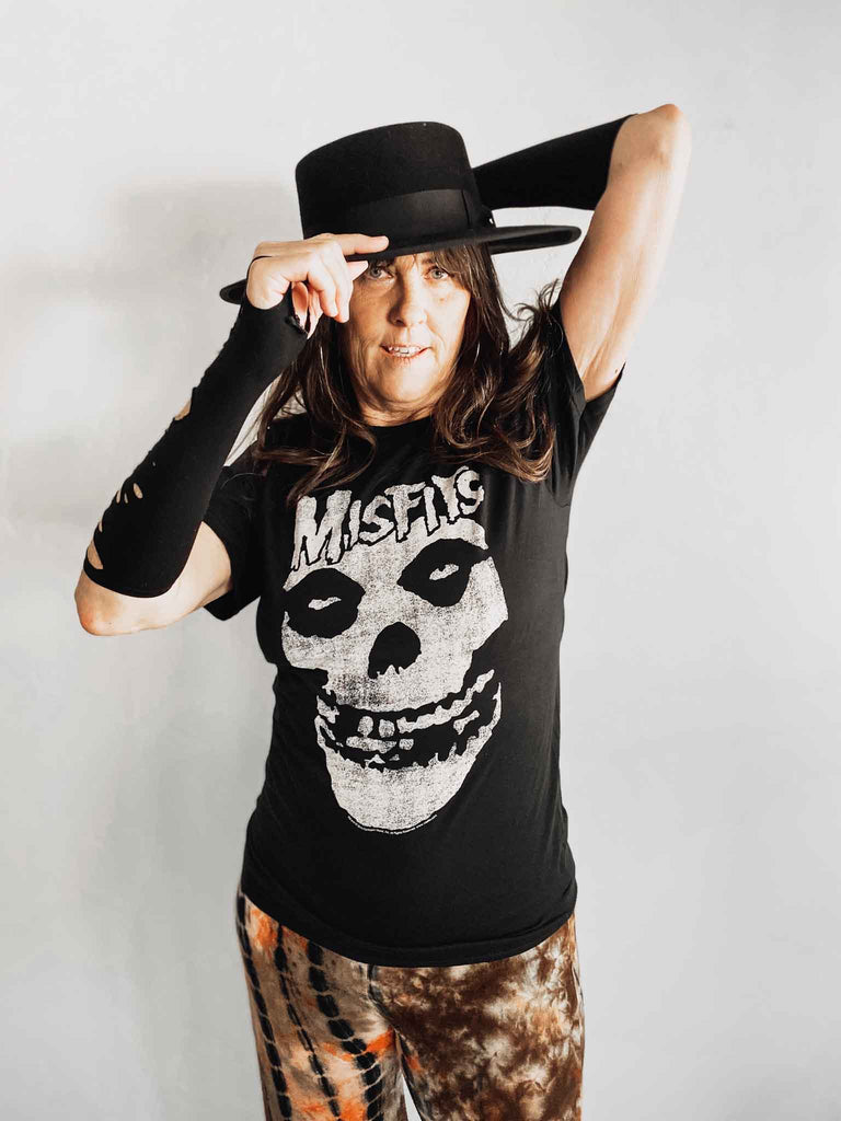 Misfits Fiend Skull Band T-Shirt with Logo | Band tees and graphic tees | Rock & Roll Jane