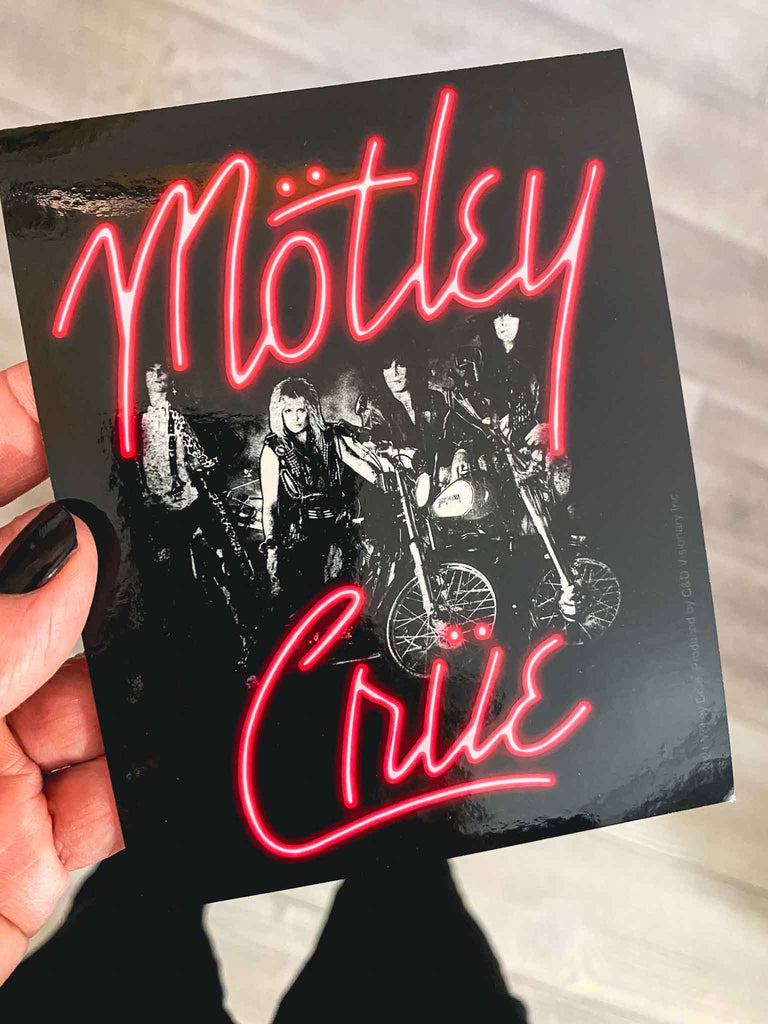 Motley Crue Pink Neon Sticker | Officially licensed rock and roll merchandise | Rock & Roll Jane