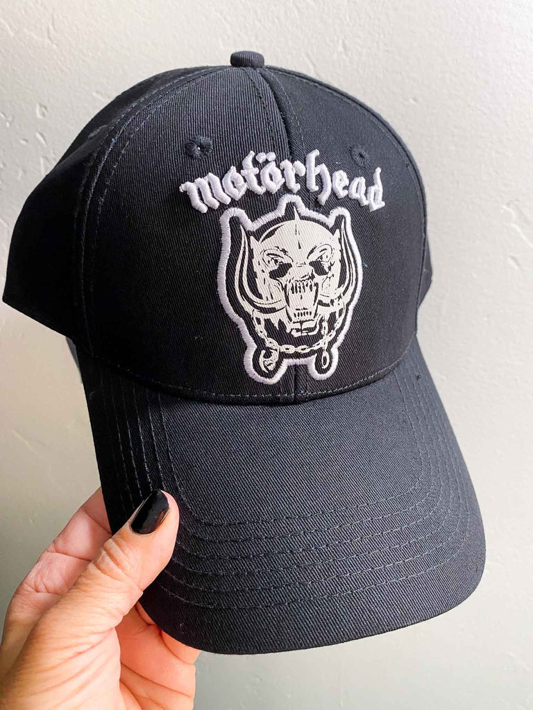 Motorhead White embroidered Warpig logo baseball cap | Officially licensed band hat | Rock & Roll Jane