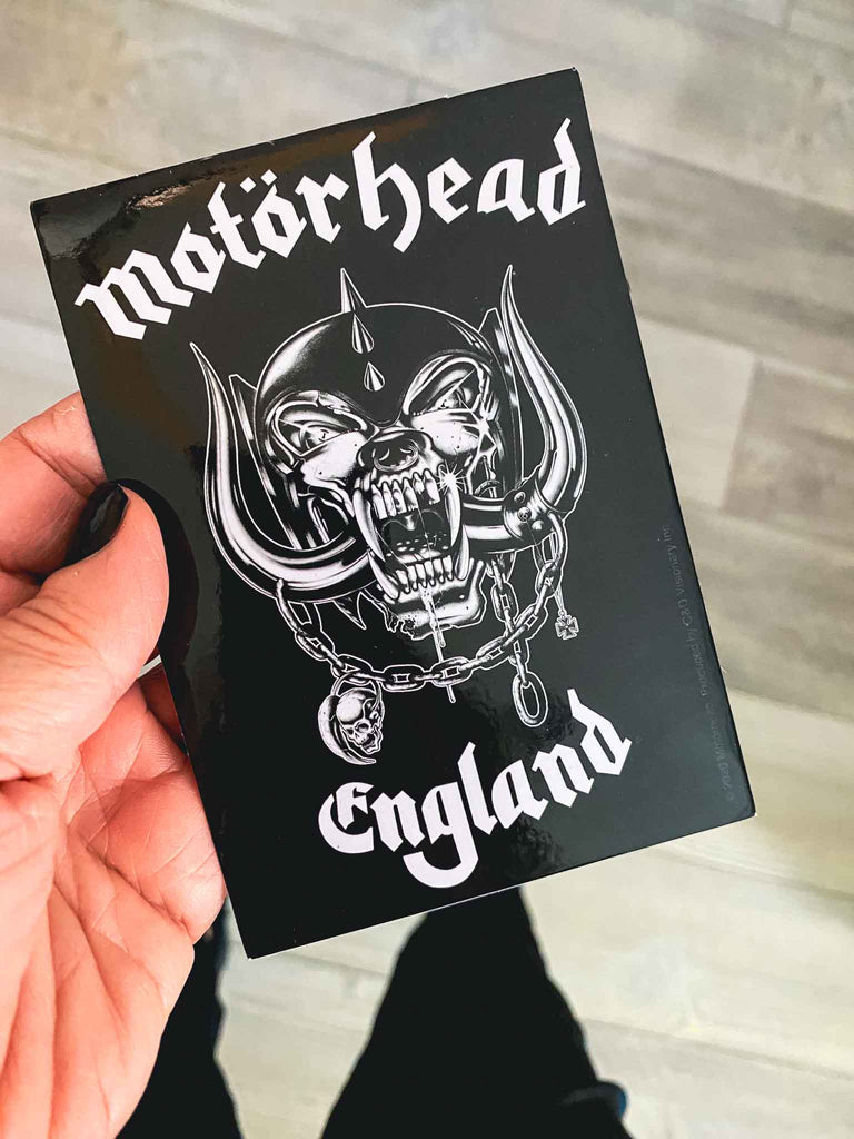 Motorhead black and white glossy England Sticker | Officially licensed rock and roll band merchandise | Rock & Roll Jane