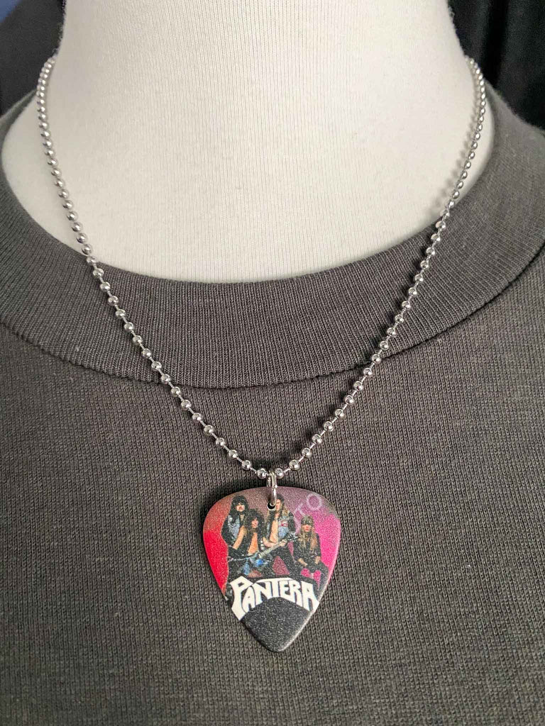 Pantera guitar pick necklace | 18" ball chain with extra cord | Rock & Roll Jane | Officially licensed band tees and band merch