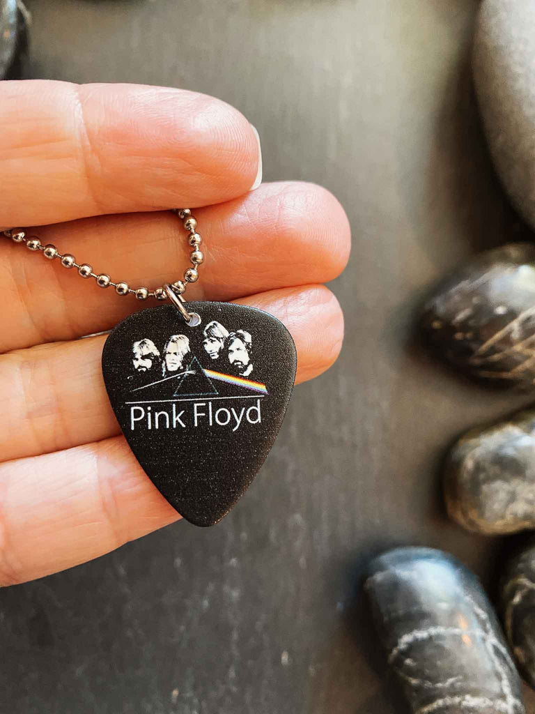 Pink Floyd Guitar Pick Necklace | Dark Side of the Moon | Band Merchandise | Jewelry | Rock & Roll Jane