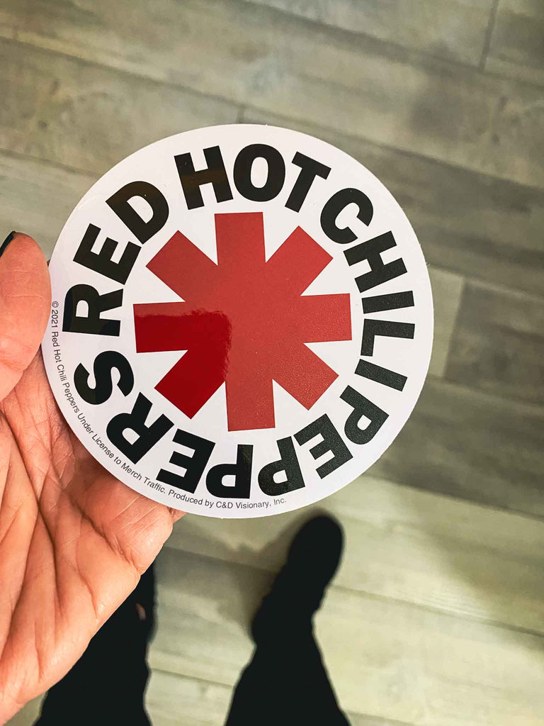 Red Hot Chili Peppers round asterisk sticker | Officially licensed rock and roll band merchandise | Rock & Roll Jane