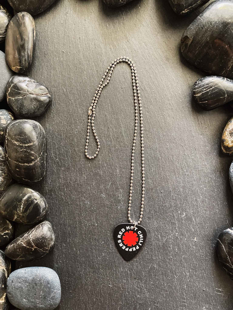 Red Hot Chili Peppers Guitar Pick Necklace | Band merchandise | Rock & Roll Jane