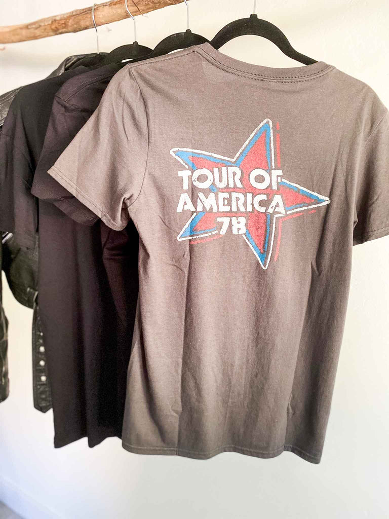 Rolling Stones American Flag Tongue | Officially licensed band tee | Rock & Roll Jane