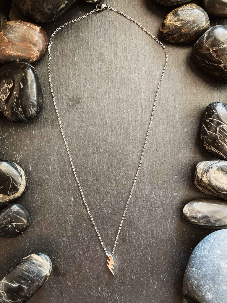 Sterling Silver Lightning Bolt Necklace | Rock and Roll Jewelry | Thunderbolt | Rock & Roll Jane