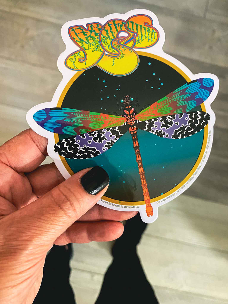Yes Dragonfly Sticker | Officially licensed rock and roll band merchandise | Rock & Roll Jane
